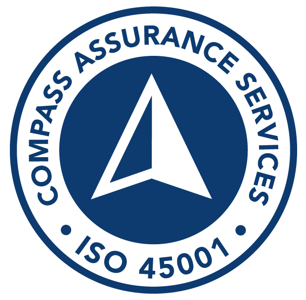 ISO 45001 Compass Assurance Services logo - blue